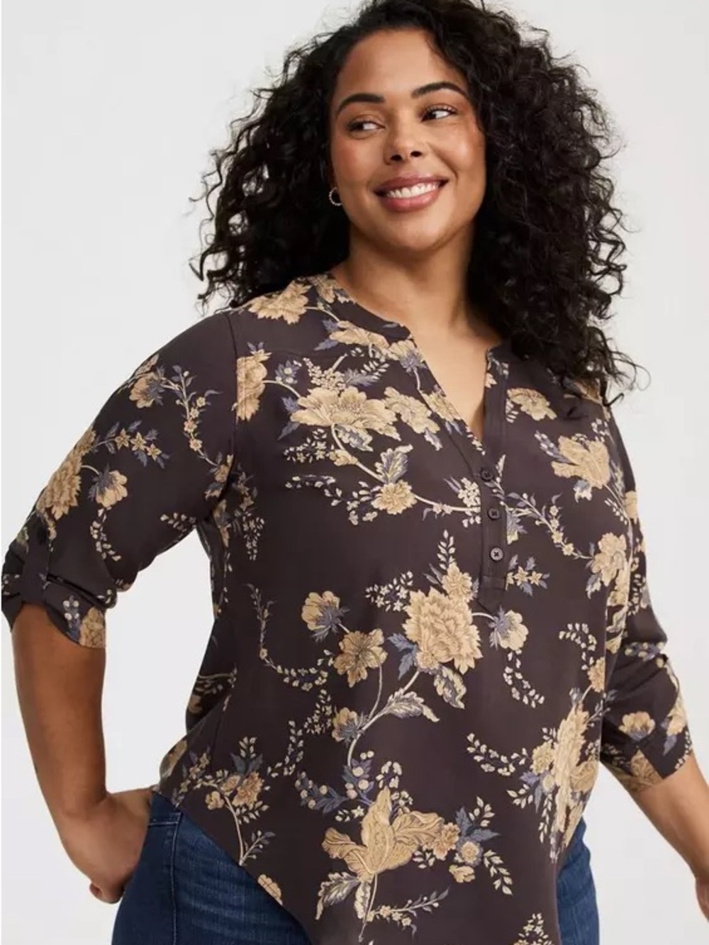 NEW Torrid Harper Challis 3/4 Sleeve Top
